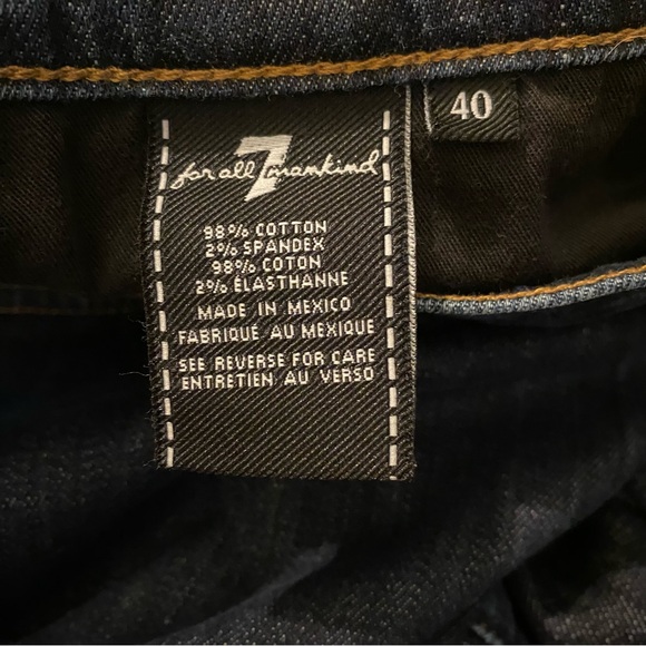 7 For All Mankind Jeans Men’s 40 Blue Carsen Straight Leg Denim Dark Wash Fall - Picture 10 of 11